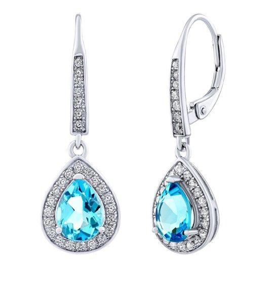 Silvego Ezüst fülbevaló BRISA Swiss Blue Topázzal és Brilliance Zirconia
kövekkel JJJ1141ETS