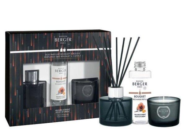 Maison Berger Paris Ajándék szett aroma diffúzor Variation fekete Keleti
bársony elvet of Orient 90 ml + gyertya 80 g