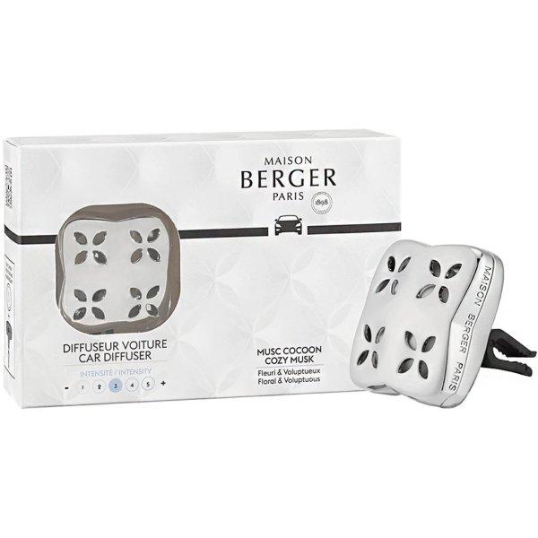 Maison Berger Paris Ajándékcsomag Autóillatosító diffúzor Cosy Silver +
utántöltő Cozy Musk