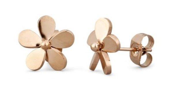 Vuch Gyönyörű bronz fülbevaló Virágok Fleurette Rosegold