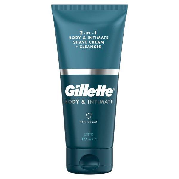 Gillette Mosakodó emulzió és borotválkozási termék 2 az1-ben Body &
Intimate (Body & Intimate Shave Cream + Cleanser) 177 ml