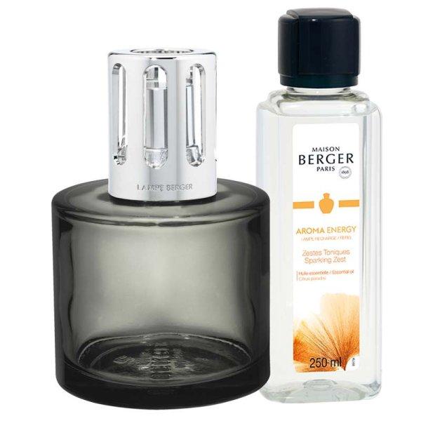 Maison Berger Paris Katalitikus lámpa ajándékkészlet Aroma Energy szürke +
utántöltő Friss tonik 250 ml