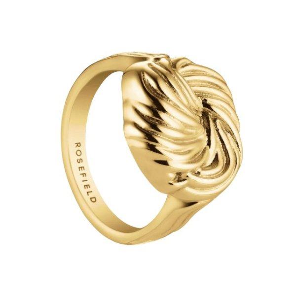 Rosefield Luxus aranyozott gyűrű Csomó Statement JRSK 54 mm