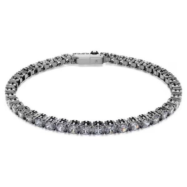 Swarovski Karkötő szürke kristályokkal Matrix Tennis 5693928 19 cm