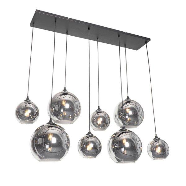 Art Deco lógólámpa fekete füstüveggel 8-lámpás - Sandra