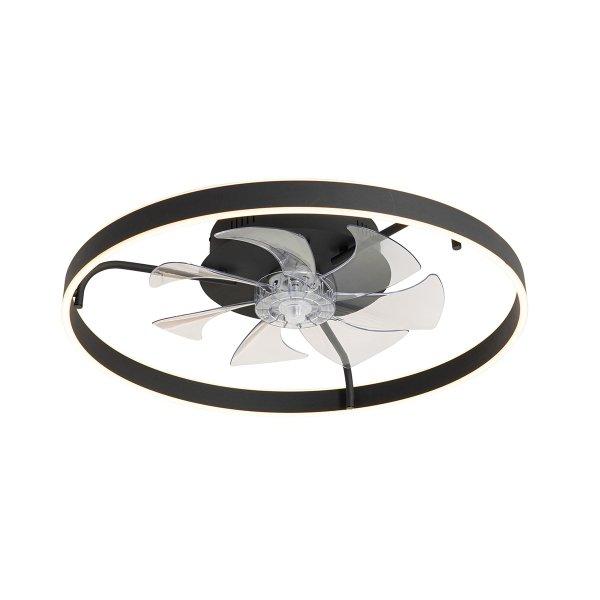 Mennyezeti ventilátor fekete 70 cm LED-del, fényerőszabályzóval és
távirányítóval - Maddy