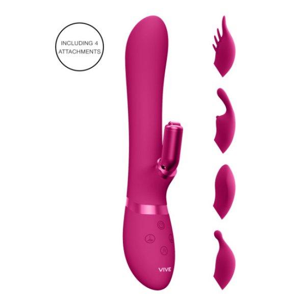 Vive Chou battery-powered waterproof clitoral vibrator with replaceable heads
pink