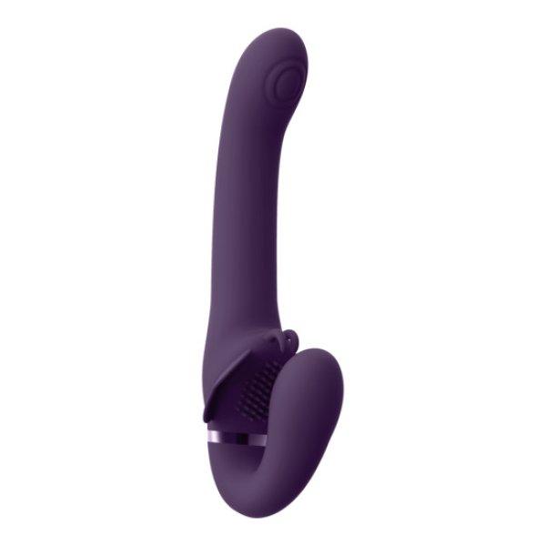 VIVE Satu Pulzáló és vibráló strap-on, lila