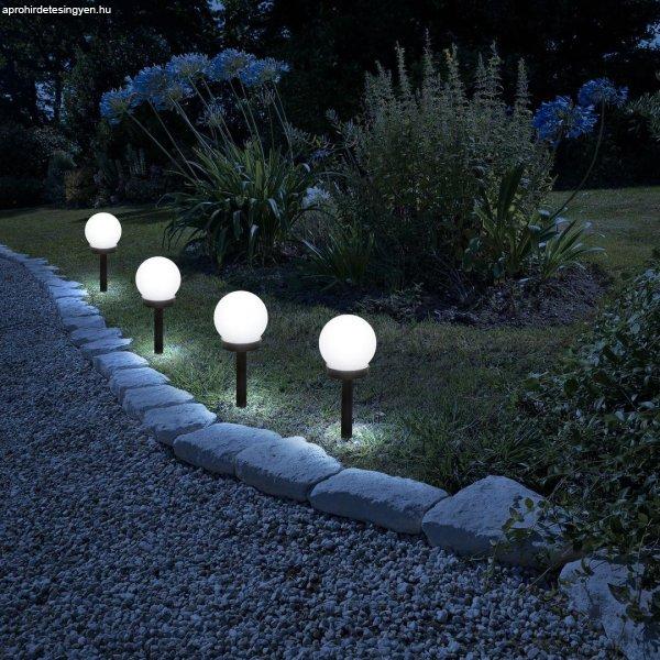 LED-es szolár lámpa - leszúrható - gömb alakú, hidegfehér - Ø10 cm