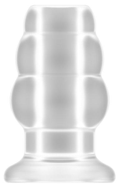 No.50 - közepes méretű üreges anális dugó - áttetsző, 10 cm