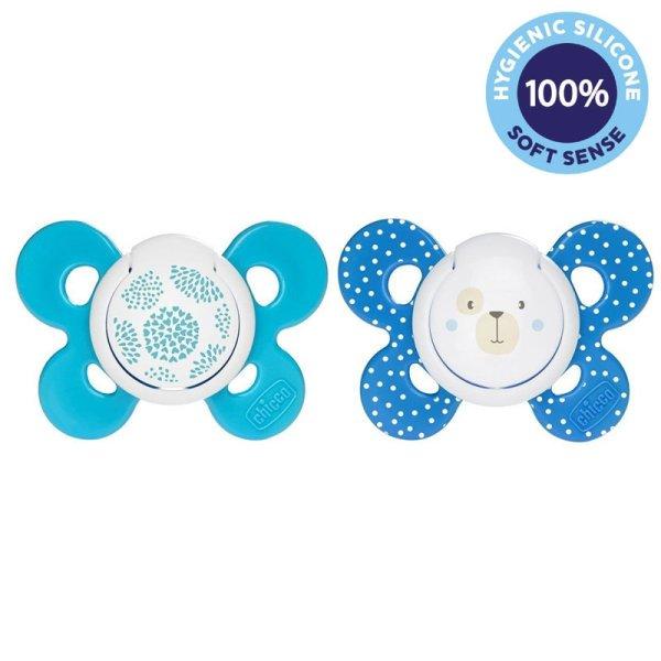 CHICCO Physio Comfort szilikon cumi 6-16 hónapos fiúknak - pöttyös/mackós 2
db