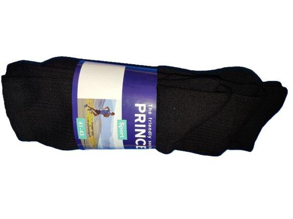 PRINCE unisex talpfrottíros sportzokni 3 páras csomagban, fekete 35-46
