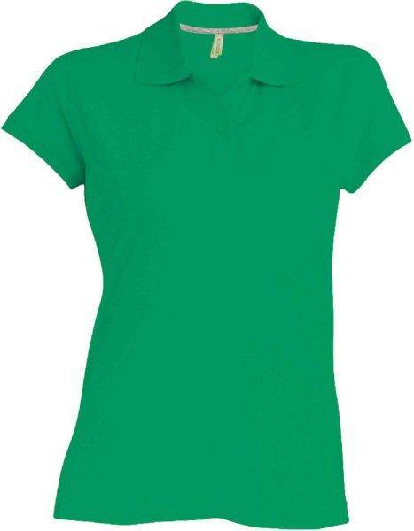 Női rövid ujjú galléros piké póló, Kariban KA242, Kelly Green-3XL