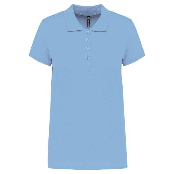 Női galléros piké póló, rövid ujjú, Kariban KA255, Sky Blue-2XL