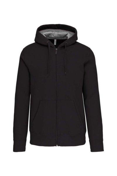 Uniszex cipzáras kapucnis vastag pulóver, Kariban KA444, Dark Grey-L