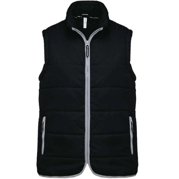 Uniszex bélelt mellény, cipzáras, Kariban KA6116, Black-S