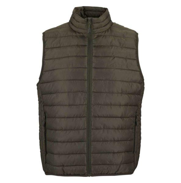 Férfi STREAM cipzáras oldalzsebes steppelt mellény, SOL'S SO04020,
Army-2XL