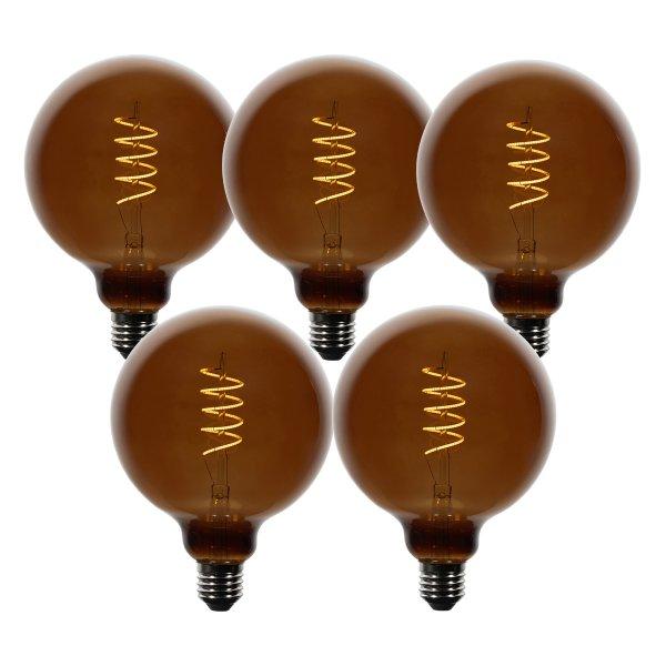 5 darabos E27 dimmelhető LED izzókészlet G125 barna 4W 120 lm 1800K