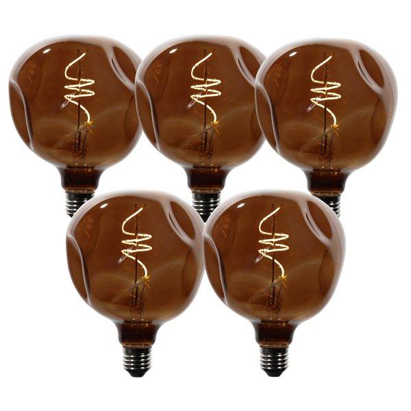 5 darabos E27 dimmelhető LED izzókészlet T125 barna 4W 120 lm 1800K