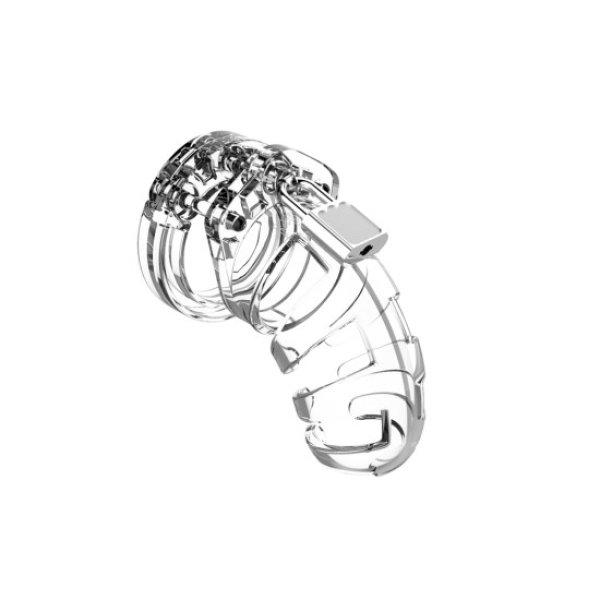Shots ManCage Chastity Cock Cage 3.5 Inch Model 02 Transparent