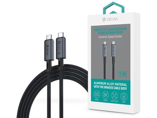 Devia Extreme Speed Series USB4.0 40 Gbps 240W PD Type-C/Type-C adat- és
töltőkábel 1m - fekete