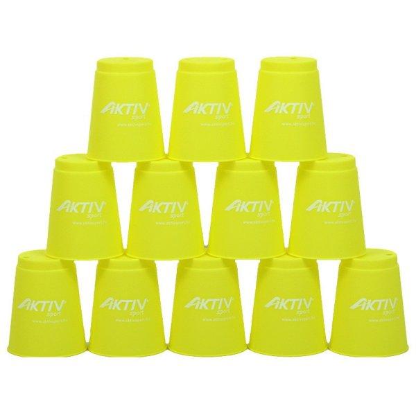Speed cups sport pohár szett – 12 db sárga, A-Sport