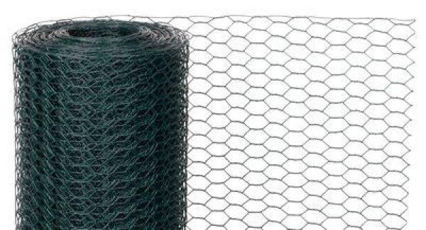 GARDEN HEX PVC 1000/13/0,9 mm, zöld, RAL 6005, hatszögletű háló, kennel,
csom. 5 m