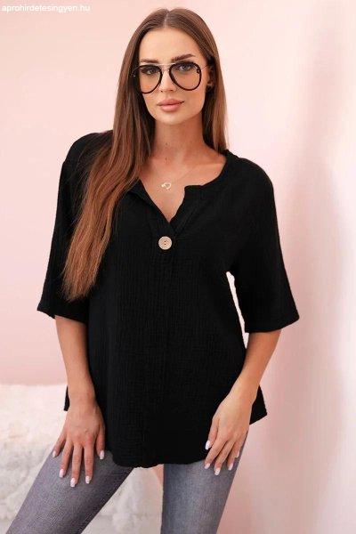 Muslin ingblúz modell 9225 fekete