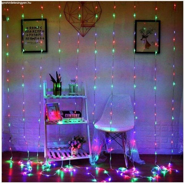Fényfüggöny - 300 LED, többszínű