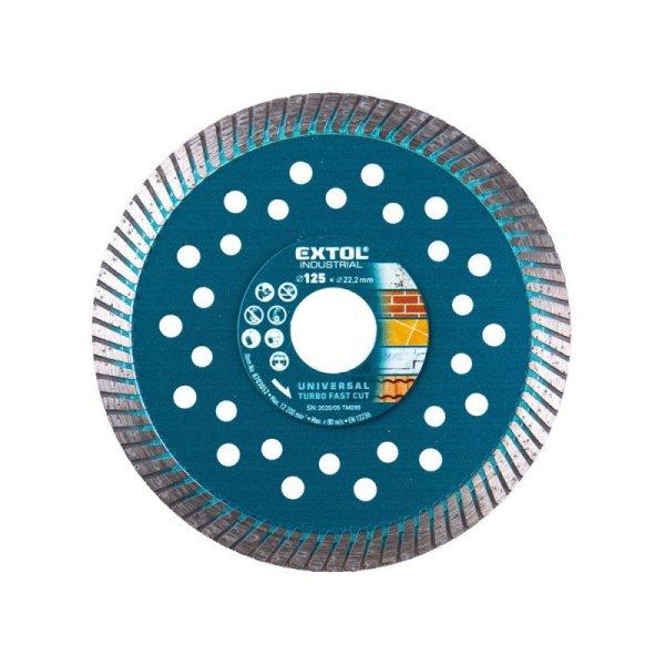 EXTOL INDUSTRIAL gyémántvágó, ipari korong,TURBO,gyors vágás; 150×22,2mm,
száraz és vizes vágásra