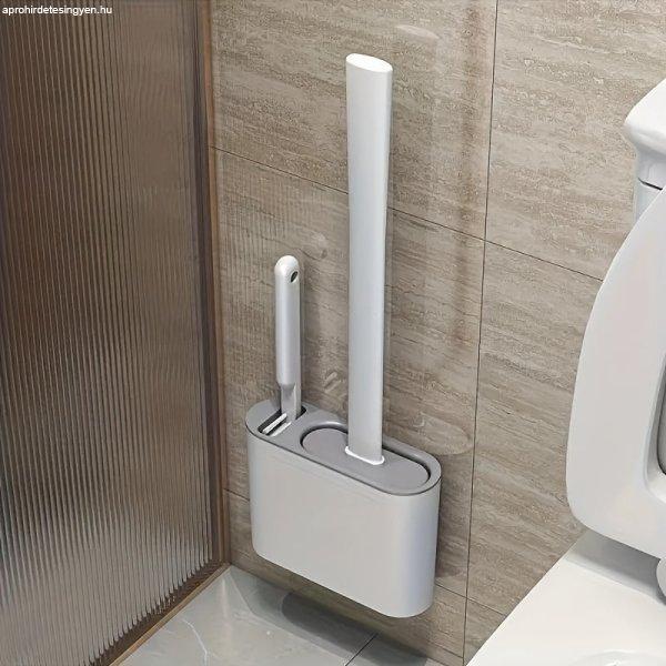 Falra szerelhető szilikon WC-kefe készlet tartóval