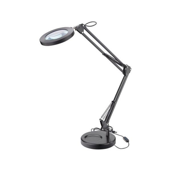 EXTOL LIGHT nagyító LED lámpa, asztali, Fekete, 7 W COB, 2400 Lm, 5×
nagyítás; mechanikusan állítható rögzítés, USB töltőkábel