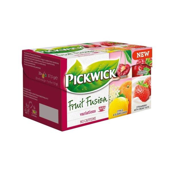 Gyümölcstea 20x2 g PickwickVariációk I PIROS meggy, vörösáfonya és
málna, citrus és bodzavirág, eper tejszín ízzel