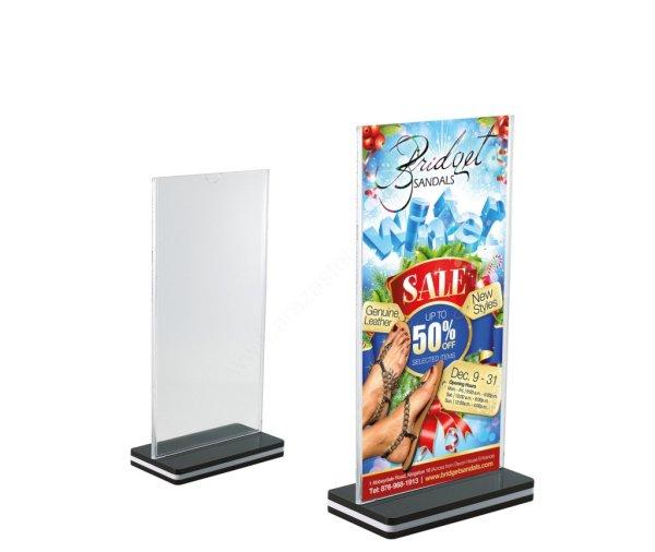 Menütartó 105x210mm műanyag álló laptartó fekete talp
