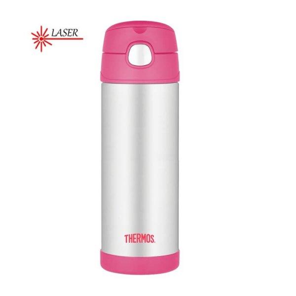 Thermos FUNtainer Gyermek termosz szívószállal - rózsaszín 470 ml
