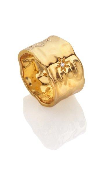Hot Diamonds Luxus aranyozott gyűrű gyémánttal Jac Jossa Soul DR253 52 mm