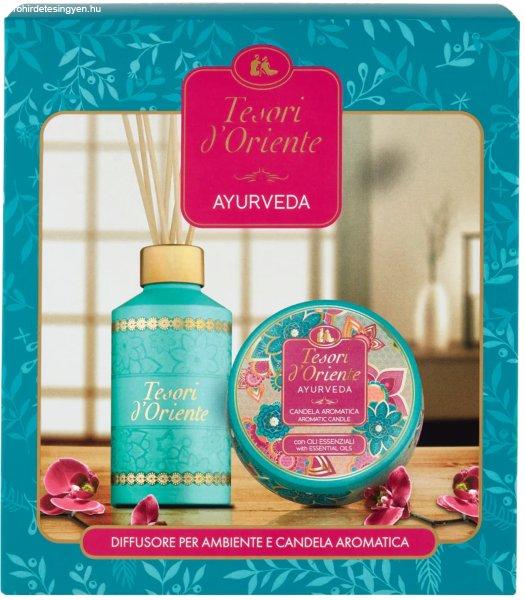 Tesori d'Oriente Ayurveda - diffúzor illatpálcákkal 250 ml + gyertya 109 g