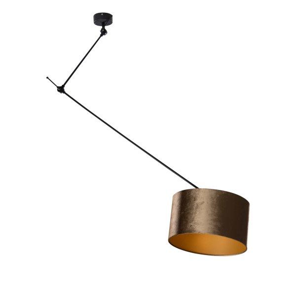 Függőlámpa fekete bronz bársonyernyővel 35 cm - Blitz