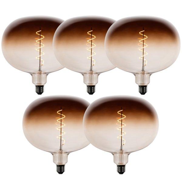 5 darabos E27 dimmelhető LED izzókészlet G220 barna 4,9W 130 lm 1800K
