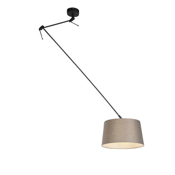 Függőlámpa fekete vászon árnyékolóval, taupe színben, 35 cm - Blitz