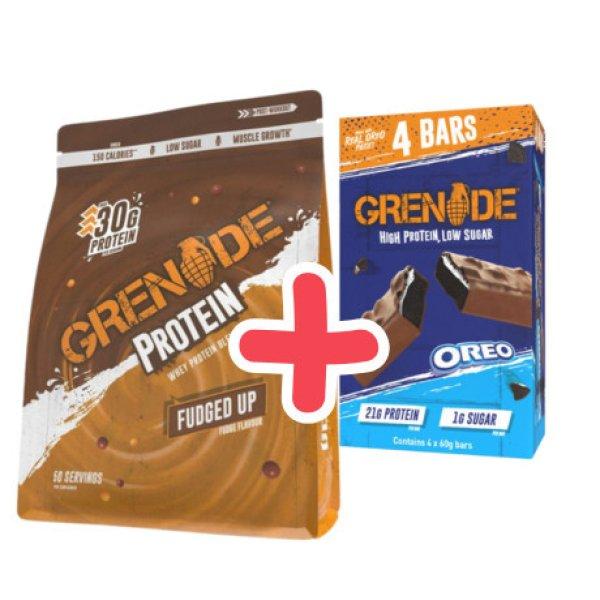 GRENADE Protein Powder 2kg Fudged Up + ajándék GRENADE High Protein bar Oreo
Pack 4x60 g