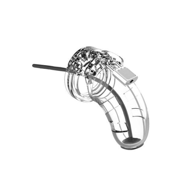 Shots ManCage Model 15 Chastity 3.5 Cage with Silicone Urethal Sounding