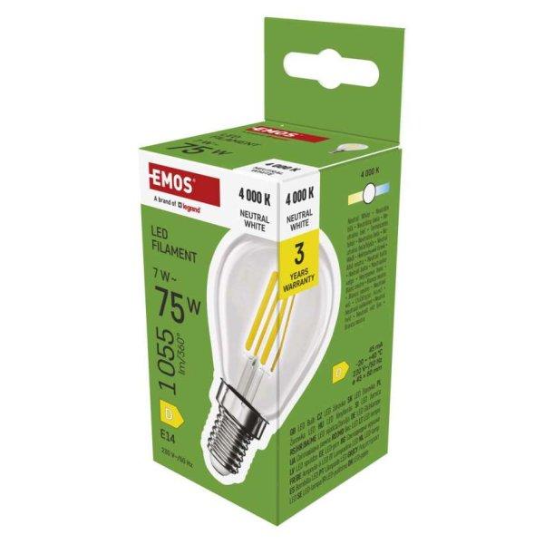 EMOS ZF1D53, LED izzó Filament Mini Globe / E14 / 7 W (75 W) / 1055 lm /
természetes fehér