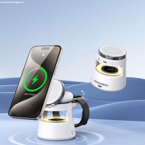 Duzzona W23 3-az-1-ben vezeték nélküli töltő + bluetooth hangszóró és
éjjeli fény 15W - fehér