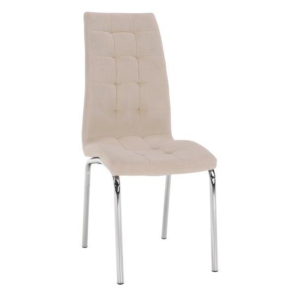 KONDELA Étkezőszék, bézs Dulux Velvet szövet/króm, GERDA NEW