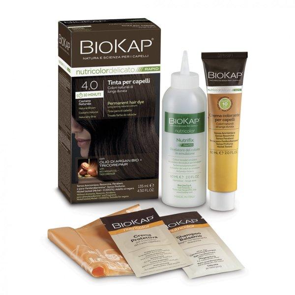 Biokap Nutricolor Rapid Tartós hajfesték Nr 4.0 Natural Brown 135ml