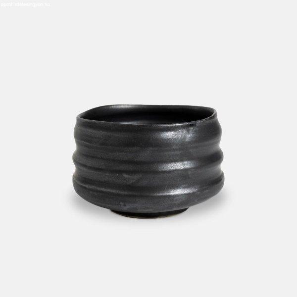 Matcha Tsuki Chawan kerámia tál fekete