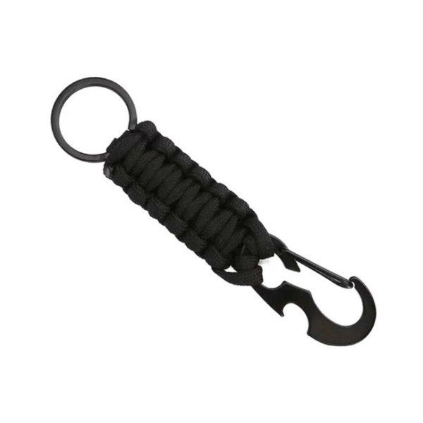 WARAGOD Paracord túlélő multifunkcionális kulcstartó 4 az 1-ben Sanya,
fekete