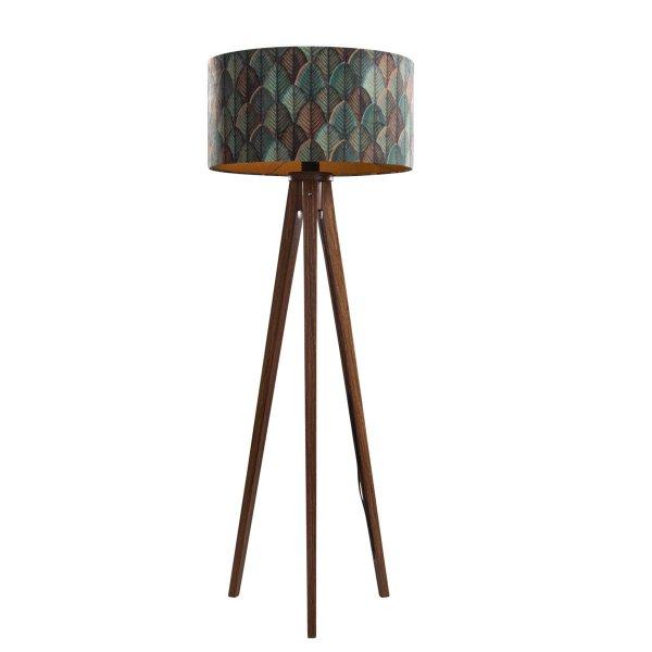 Diófa állólámpa bársony lámpabúrával, levélmintás, 50 cm - Tripod
Classic