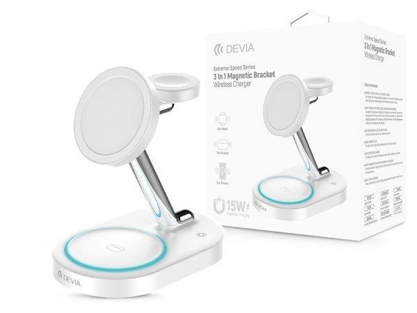 Devia Extreme Speed Series 15W Qi 3 In 1 vezeték nélküli töltő
Smartphone/iWatch/Airpods - fehér